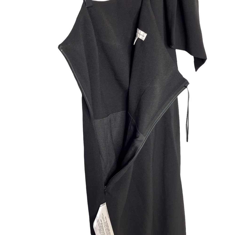 Dress The Population Tiffany One Shoulder Midi Dress Black Size Small Sleeveless - Picture 4 of 9